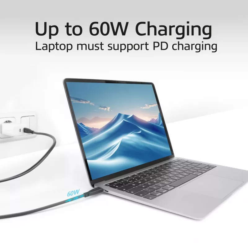 ACT AC7445 USB kabelis USB 3.2 Gen 2 (3.1 Gen 2) 5 m USB C 10 Gbit/s 60 W Melns