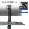 ACT mobilā darbstacija vienam monitoram, ar CPU stiprinājumu, tastatūras un peles paliktni