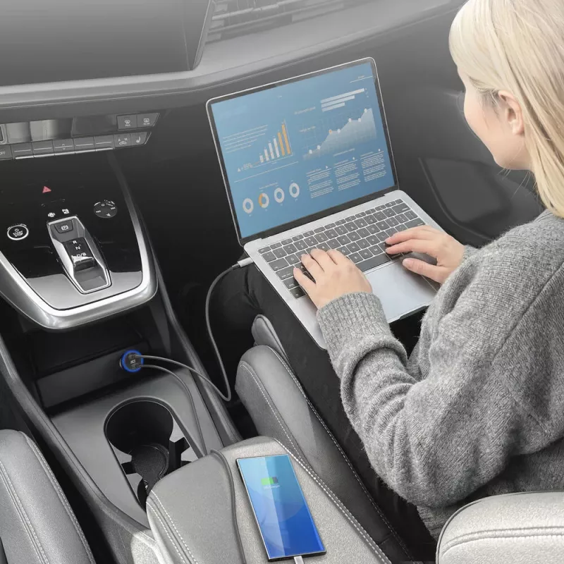 ACT 2 portu USB-C ātrais auto lādētājs 95W ar Power Delivery PPS, Quick Charge un GaNFast