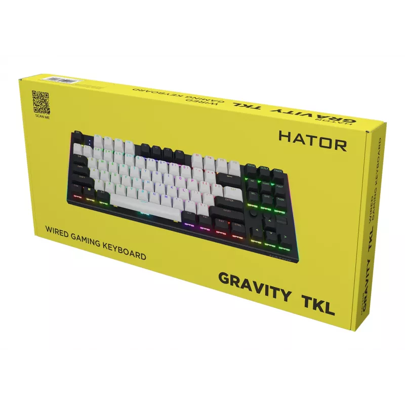 HATOR Gravity TKL tastatūra Spēļu USB QWERTY ASV angļu Melna