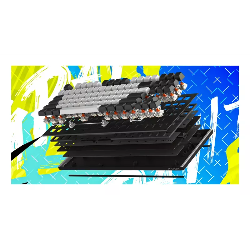 HATOR Gravity TKL tastatūra Spēļu USB QWERTY ASV angļu Melna