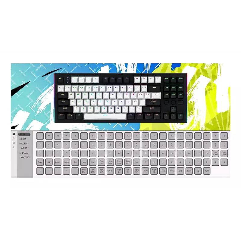HATOR Gravity TKL tastatūra Spēļu USB QWERTY ASV angļu Melna