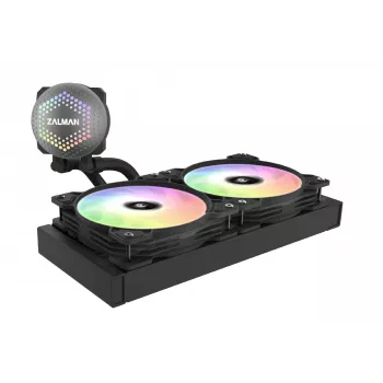Zalman ALPHA24 Melns CPU Liquid Cooler 280mm Radiators 2 x 140 mm Ventilators ARGB sūknis Duālais procesora Viss-vienā šķidruma dzesētājs 12 cm