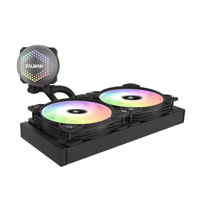 Zalman ALPHA24 Melns CPU Liquid Cooler 280mm Radiators 2 x 140 mm Ventilators ARGB sūknis Duālais procesora Viss-vienā šķidruma dzesētājs 12 cm