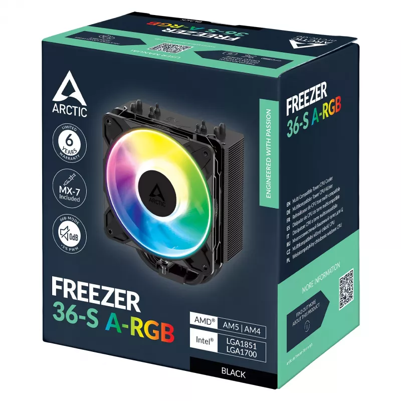 ARCTIC Freezer 36-S A-RGB procesora dzesētājs - Melns