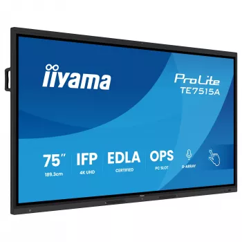 iiyama ProLite TE7515A-B2AG 75 inch 4K interaktīvs skārienekrāns