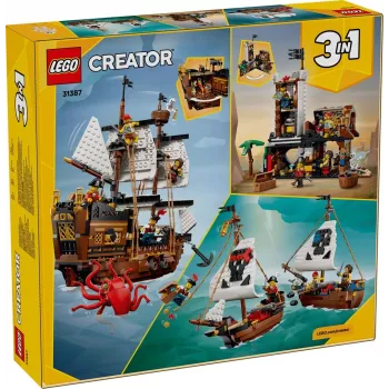 LEGO Creator 3-in-1 31387 Ikonisks pirātu kuģis (1074 gab.)