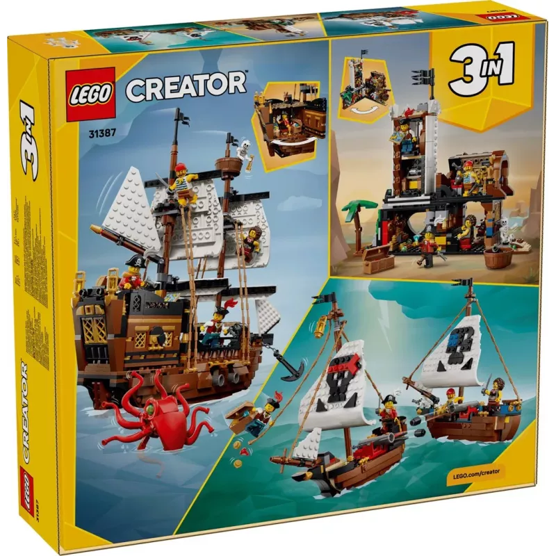 LEGO Creator 3-in-1 31387 Ikonisks pirātu kuģis (1074 gab.)