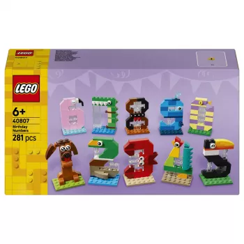 LEGO 40807 Dzimšanas dienas cipari - dzīvnieku tortes rotājumi (281 gab.)