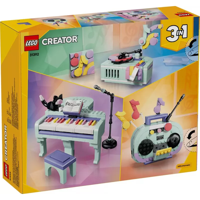 LEGO Creator 3-in-1 31392 Muzikāla klavieres ar kaķi (485 gab.)