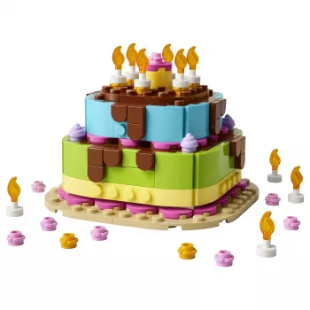 LEGO 40815 Dzimšanas dienas torte - saliekama torte ar svecītēm (219 gab.)