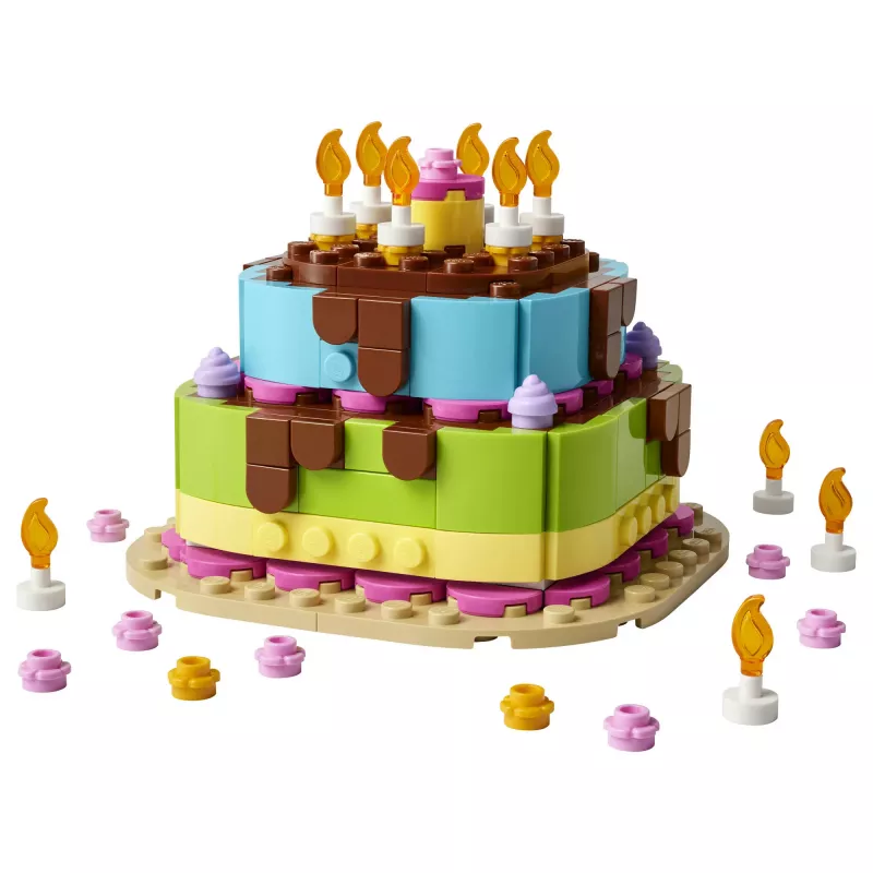 LEGO 40815 Dzimšanas dienas torte - saliekama torte ar svecītēm (219 gab.)