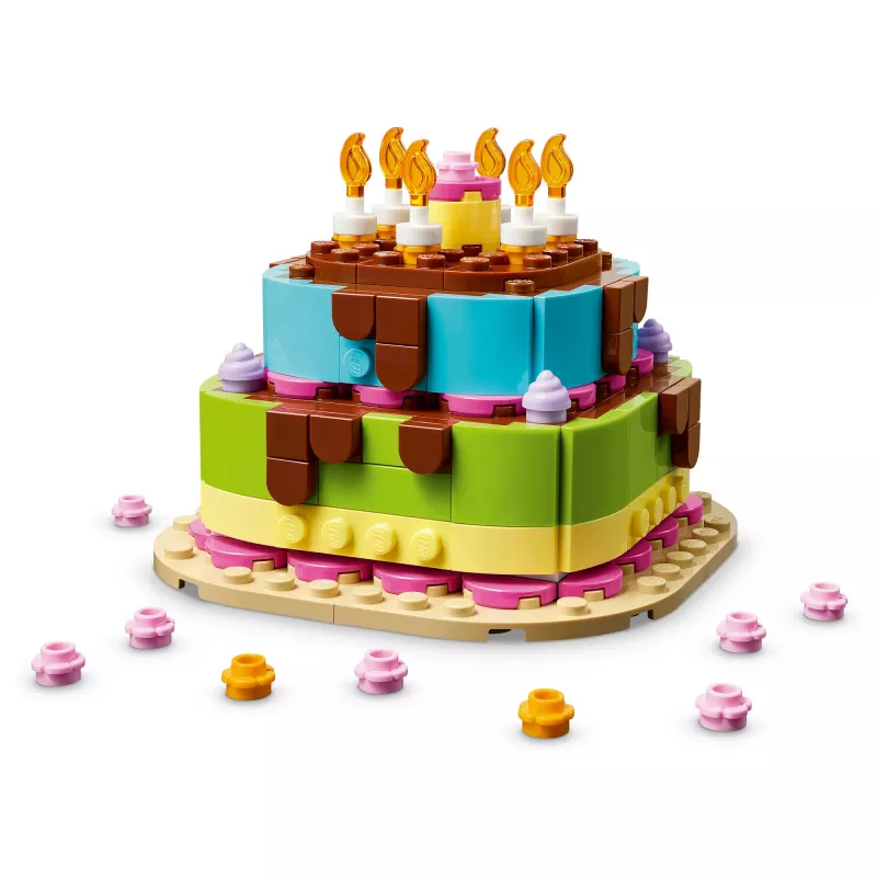 LEGO 40815 Dzimšanas dienas torte - saliekama torte ar svecītēm (219 gab.)