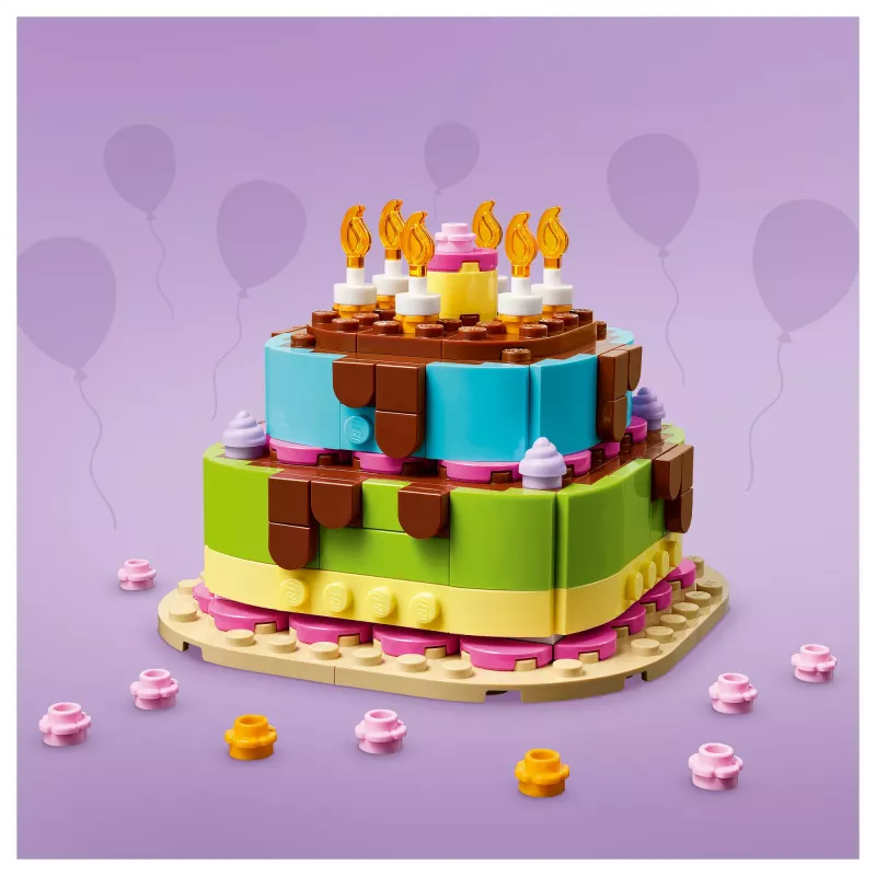 LEGO 40815 Dzimšanas dienas torte - saliekama torte ar svecītēm (219 gab.)