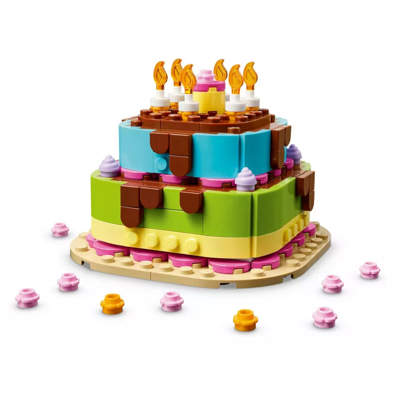 LEGO 40815 Dzimšanas dienas torte - saliekama torte ar svecītēm (219 gab.)
