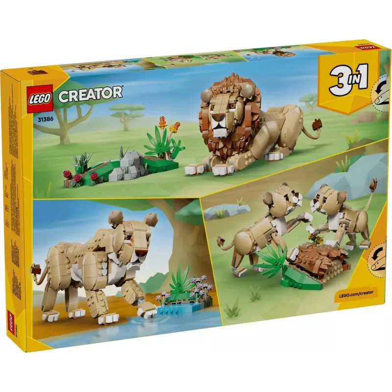 LEGO Creator 3-in-1 31386 Savvaļas dzīvnieki: Majestātiskais lauva (839 gab.)