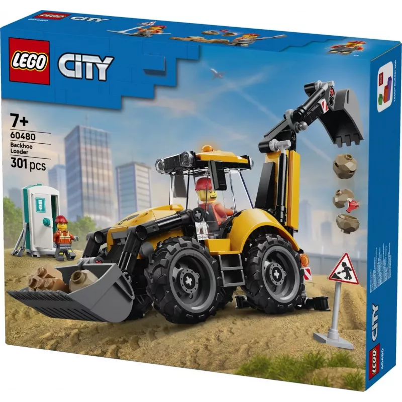 LEGO City 60480 Dzeltenais ekskavators-iekrāvējs (301 gab.)