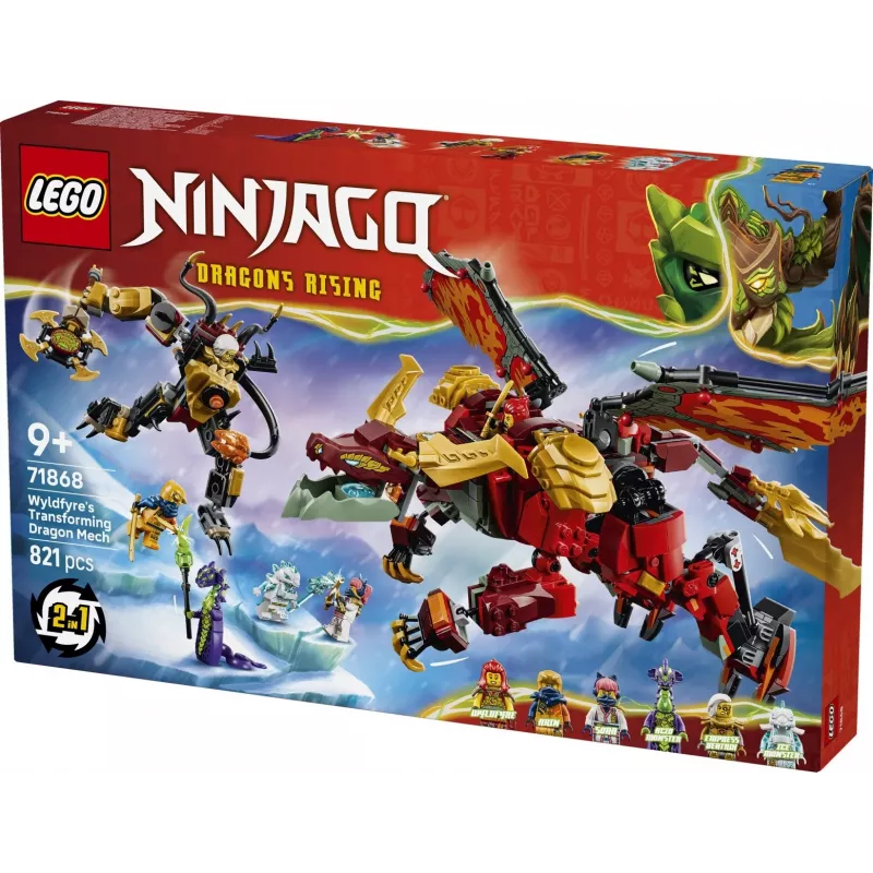 LEGO NINJAGO 71868 Wyldfyre transformējošais pūķa robots (821 gab.)