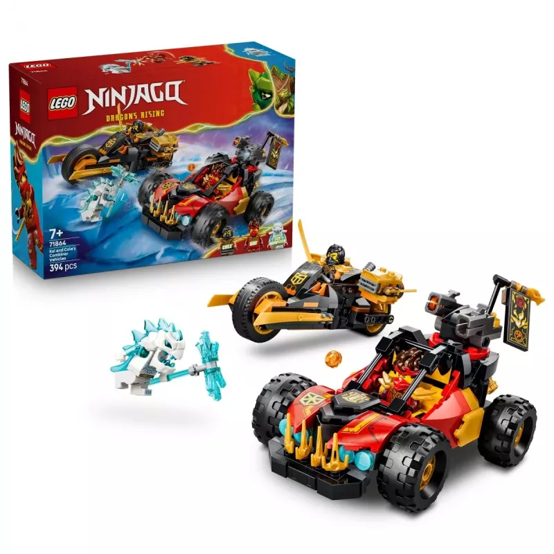 LEGO NINJAGO 71864 Kai un Cole apvienojamie transportlīdzekļi (394 gab.)