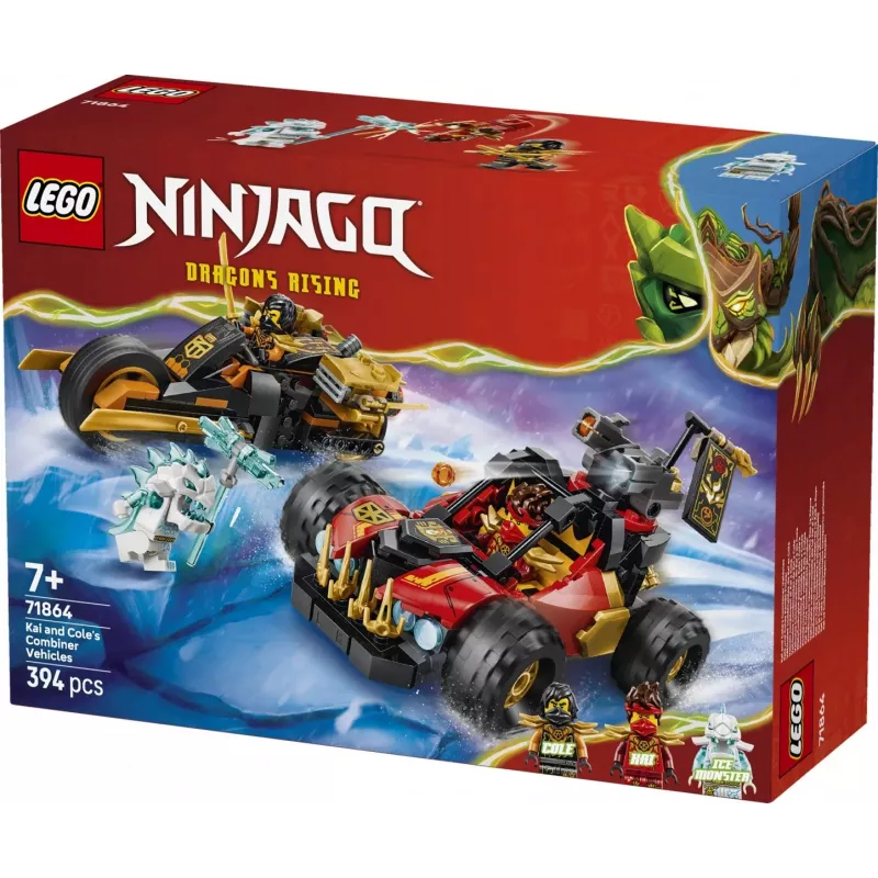 LEGO NINJAGO 71864 Kai un Cole apvienojamie transportlīdzekļi (394 gab.)
