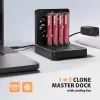 AXAGON ADSA-M2C44 USB4 40Gbps 4-Bay M.2 NVMe SSD Docking Station ar bezsaistes klonēšanas funkciju, alumīnijs, aktīvā dzesēšana