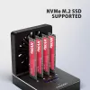 AXAGON ADSA-M2C44 USB4 40Gbps 4-Bay M.2 NVMe SSD Docking Station ar bezsaistes klonēšanas funkciju, alumīnijs, aktīvā dzesēšana