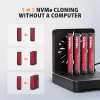 AXAGON ADSA-M2C44 USB4 40Gbps 4-Bay M.2 NVMe SSD Docking Station ar bezsaistes klonēšanas funkciju, alumīnijs, aktīvā dzesēšana