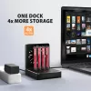 AXAGON ADSA-M2C44 USB4 40Gbps 4-Bay M.2 NVMe SSD Docking Station ar bezsaistes klonēšanas funkciju, alumīnijs, aktīvā dzesēšana