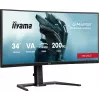 iiyama G-Master GCB3484WQSU-B2 Red Eagle 86.4 cm (34 inch) 3440 x 1440 pikseļi UWQHD VA Izliekts spēļu monitors 200Hz 0.6ms FreeSync Premium HDMI DisplayPort USB Hub Skaļruņi Melns