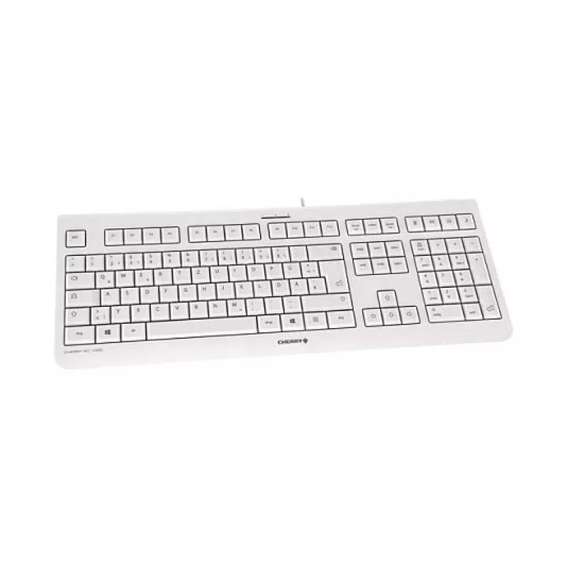 CHERRY KC 1000 Vadu USB tastatūra - Spāņu QWERTY izkārtojums, gaiši pelēka