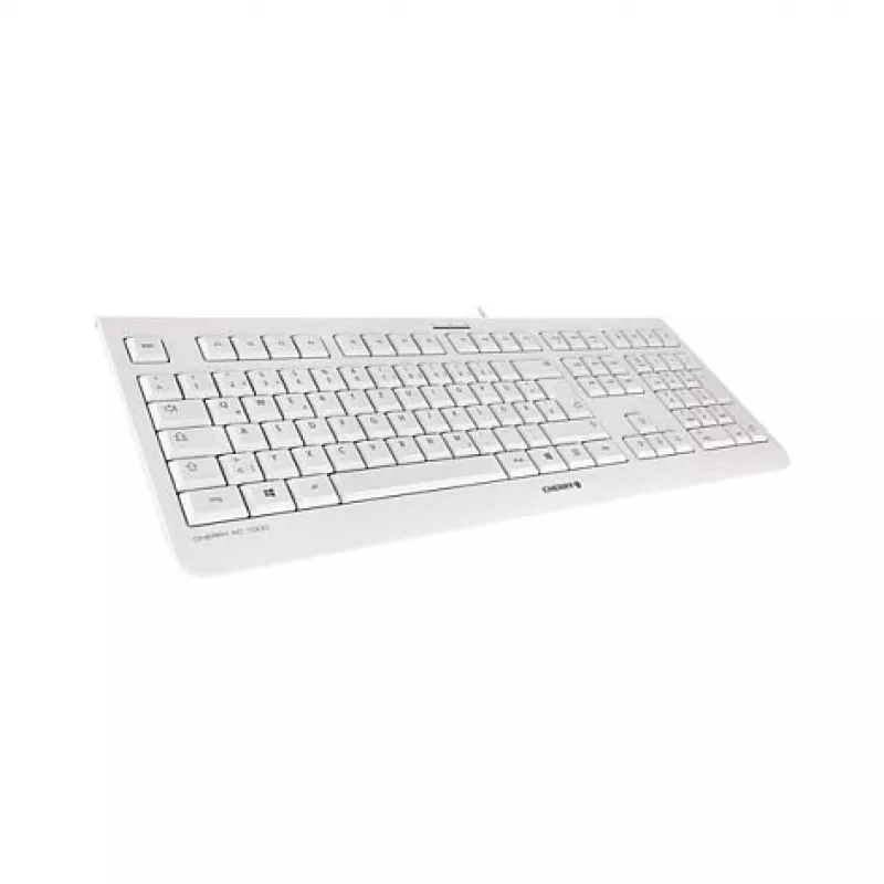CHERRY KC 1000 Vadu USB tastatūra - Spāņu QWERTY izkārtojums, gaiši pelēka