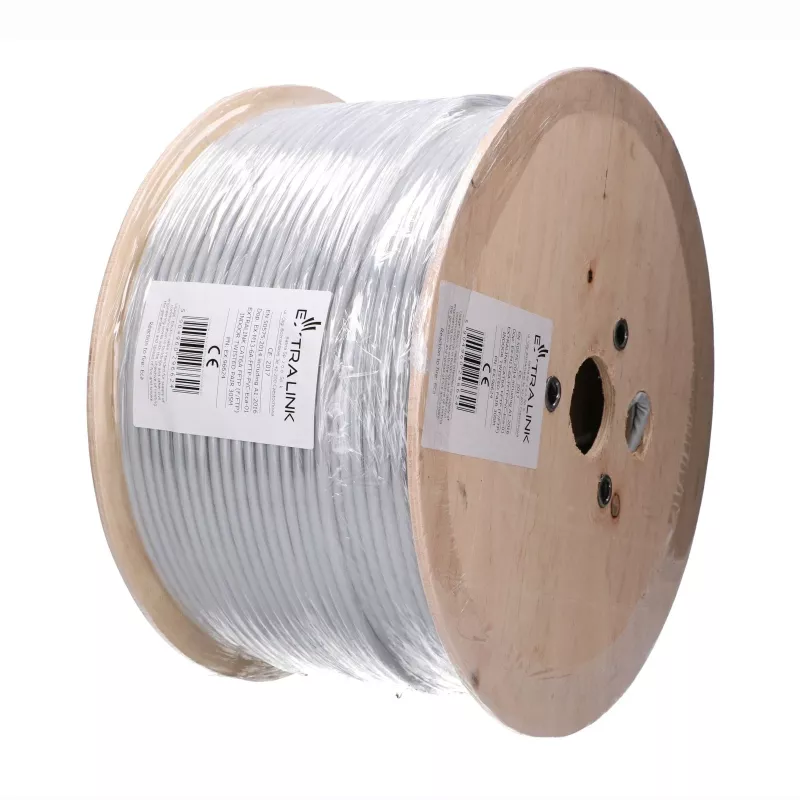Extralink CAT6A F/FTP iekštelpu vītā pāra instalācijas kabelis 305 m EX.96624