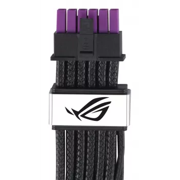 ASUS ROG Equalizer 12V-2x6 PCIe 5.1 / ATX 3.1 GPU barošanas kabelis, 0,75 m, 16 AWG, melns (90YE00BN-B0QA00)