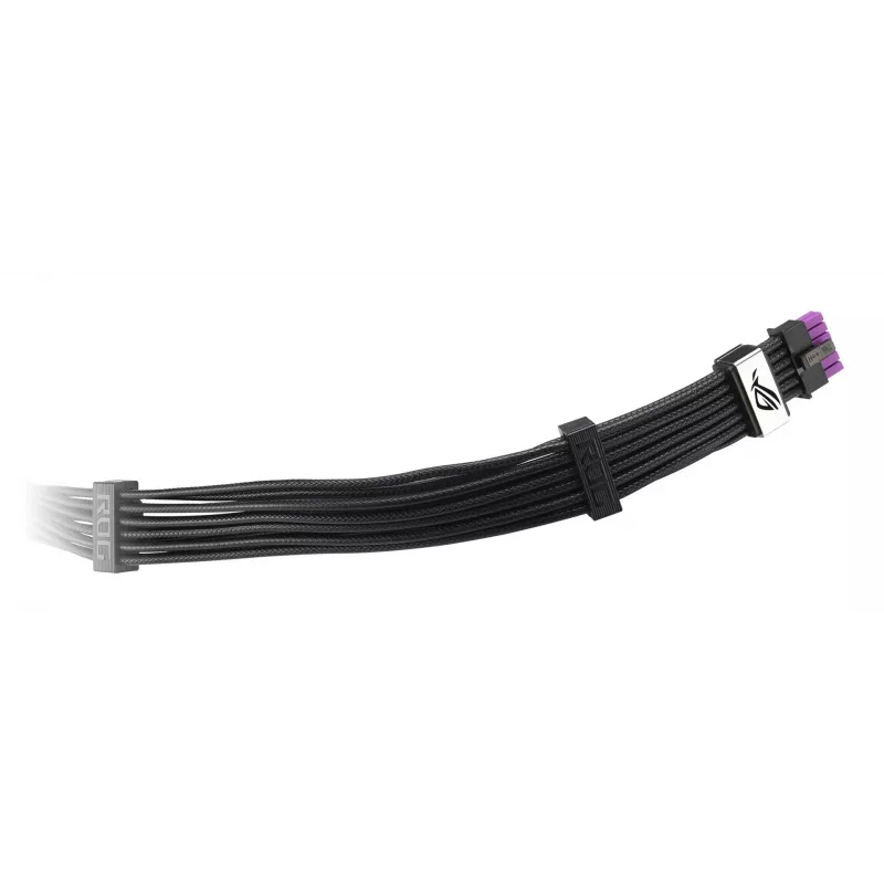 ASUS ROG Equalizer 12V-2x6 PCIe 5.1 / ATX 3.1 GPU barošanas kabelis, 0,75 m, 16 AWG, melns (90YE00BN-B0QA00)