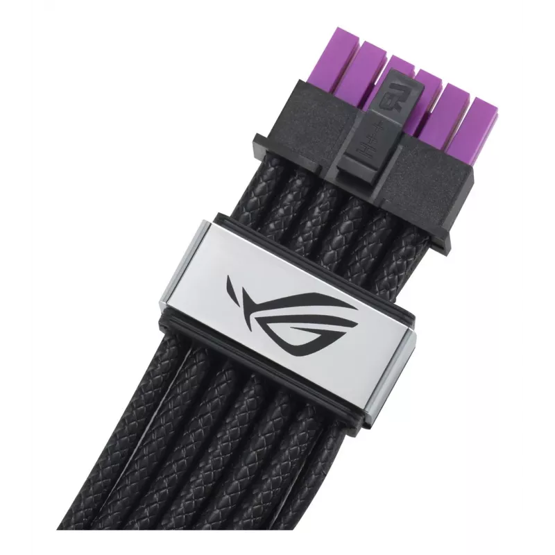 ASUS ROG Equalizer 12V-2x6 PCIe 5.1 / ATX 3.1 GPU barošanas kabelis, 0,75 m, 16 AWG, melns (90YE00BN-B0QA00)