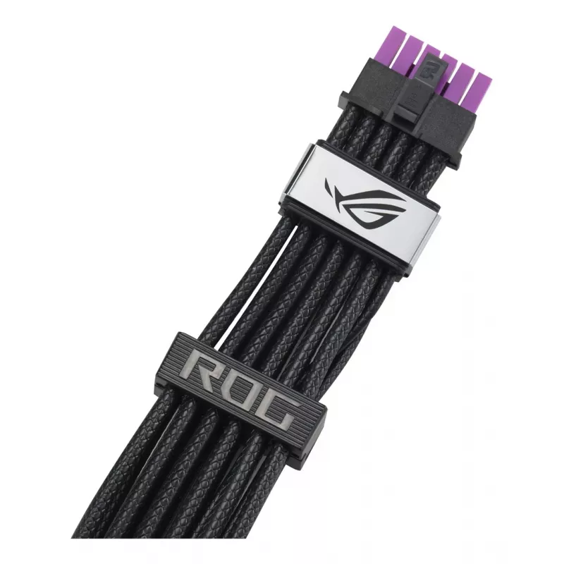 ASUS ROG Equalizer 12V-2x6 PCIe 5.1 / ATX 3.1 GPU barošanas kabelis, 0,75 m, 16 AWG, melns (90YE00BN-B0QA00)