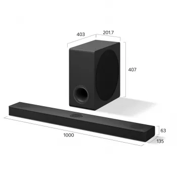 LG S80TY 3.1.3 kanālu 480W Dolby Atmos skaņas josla ar bezvadu zemfrekvences skaļruni