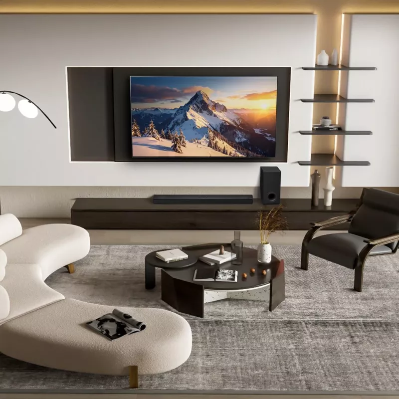LG S80TY 3.1.3 kanālu 480W Dolby Atmos skaņas josla ar bezvadu zemfrekvences skaļruni