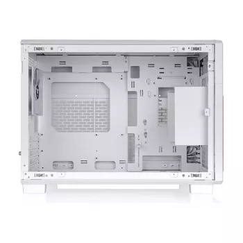 Thermaltake TR200 WS Snow White — Micro-ATX PC korpuss, siets ar īstu koka priekšējo apdari, 1x 120mm ventilators, USB-C, 360mm radiators / 365mm GPU atbalsts