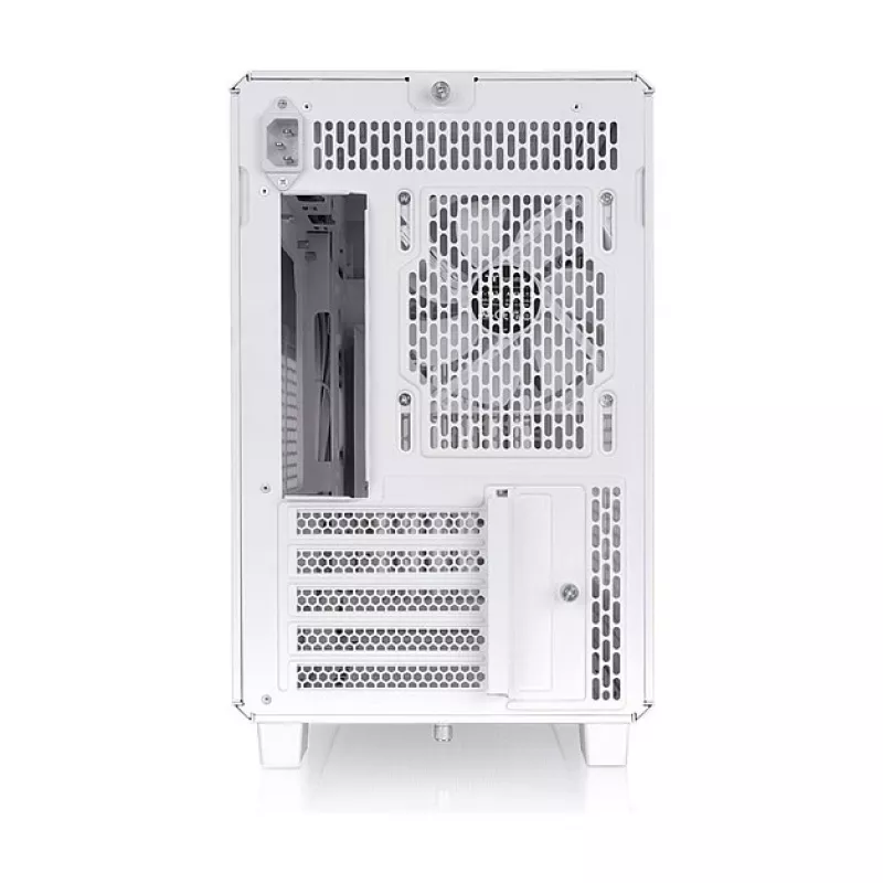 Thermaltake TR200 WS Snow White — Micro-ATX PC korpuss, siets ar īstu koka priekšējo apdari, 1x 120mm ventilators, USB-C, 360mm radiators / 365mm GPU atbalsts