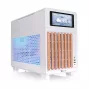 Thermaltake TR200 WS Snow White — Micro-ATX PC korpuss, siets ar īstu koka priekšējo apdari, 1x 120mm ventilators, USB-C, 360mm radiators / 365mm GPU atbalsts