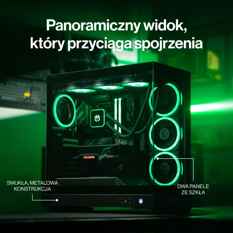 ENDORFY Fishtank 6000 Flex Mid-Tower PC korpuss - Melns, dubultrūdīts stikls, USB-C, E-ATX, Back-Connect Ready (bez ventilatoriem)