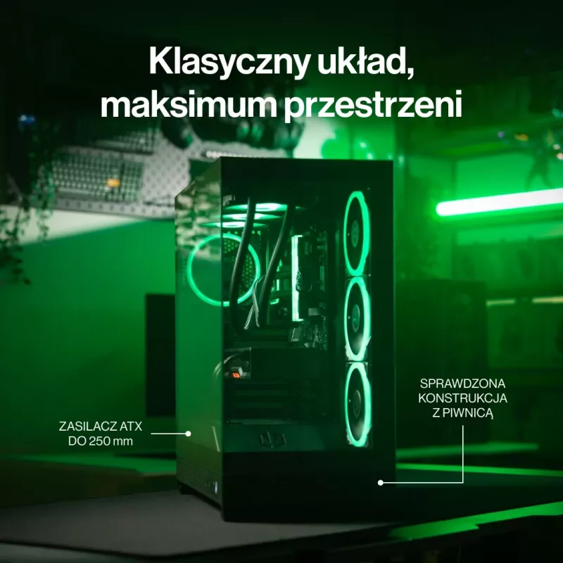 ENDORFY Fishtank 6000 Flex Mid-Tower PC korpuss - Melns, dubultrūdīts stikls, USB-C, E-ATX, Back-Connect Ready (bez ventilatoriem)