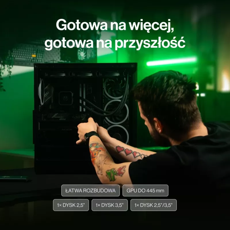 ENDORFY Fishtank 6000 Flex Mid-Tower PC korpuss - Melns, dubultrūdīts stikls, USB-C, E-ATX, Back-Connect Ready (bez ventilatoriem)