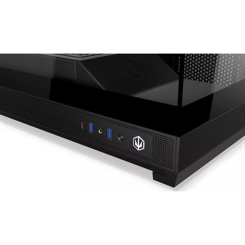ENDORFY Fishtank 6000 Flex Mid-Tower PC korpuss - Melns, dubultrūdīts stikls, USB-C, E-ATX, Back-Connect Ready (bez ventilatoriem)
