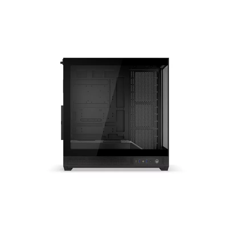 ENDORFY Fishtank 6000 Flex Mid-Tower PC korpuss - Melns, dubultrūdīts stikls, USB-C, E-ATX, Back-Connect Ready (bez ventilatoriem)