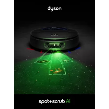 Dyson Spot+Scrub Ai Slapjās un Sausās Tīrīšanas Robots Putekļsūcējs 586183-01 Melns