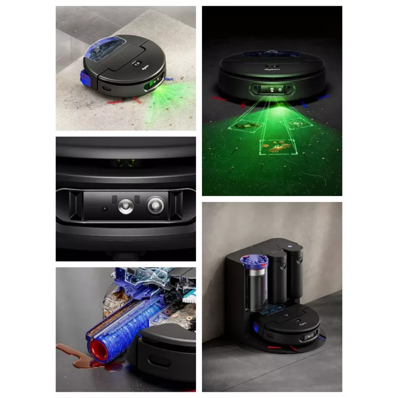 Dyson Spot+Scrub Ai Slapjās un Sausās Tīrīšanas Robots Putekļsūcējs 586183-01 Melns
