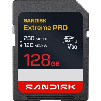 SanDisk Extreme PRO SDXC UHS-I 128GB Memory Card 250MB/s V30 U3