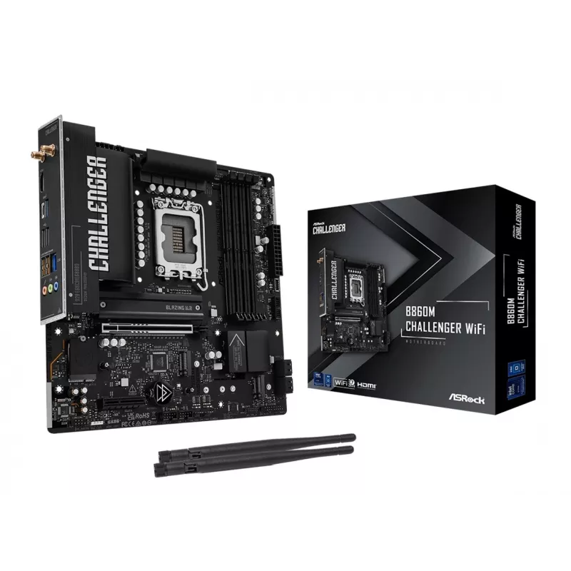 ASRock B860M Challenger WiFi LGA1851 mATX DDR5 mātesplate (90-MXBUP0-A0UAYZ)